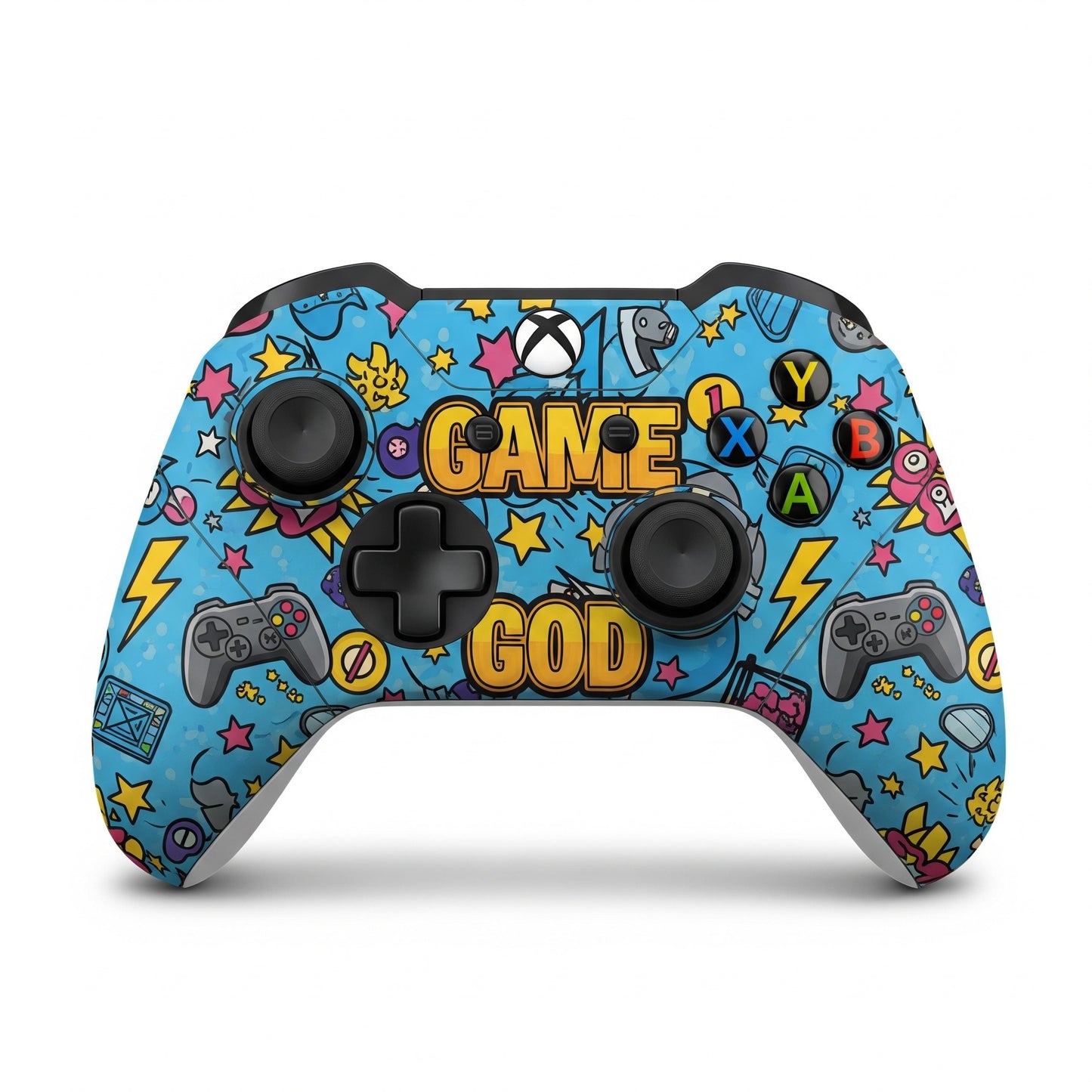 Gaming Skin Compatible with Microsoft Xbox One X Controller - game god skin
