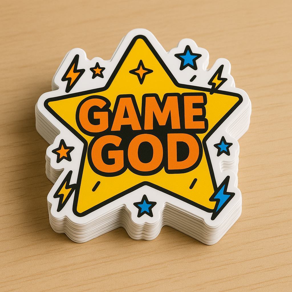 GAME GOD Power-Up Stickers – Limited Edition