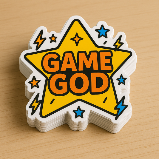 GAME GOD Power-Up Stickers – Limited Edition